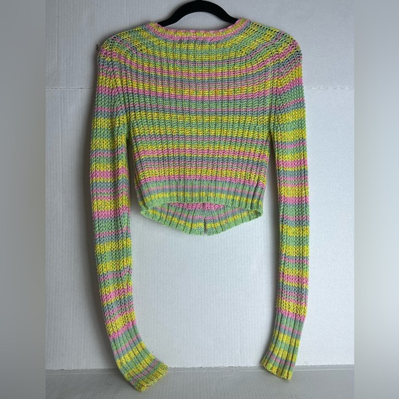 ♾️ Urban Outfitters Long Sleeve pastel knit cropped sweater cardigan size Small - Picture 12 of 12
